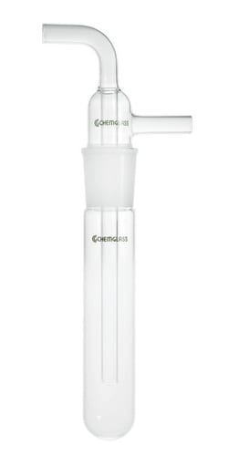Chemglass Life Sciences Vacuum Trap, Complete, 54mm Body OD x 275mm Overall Length, 25mm OD Side and Inner Tubes, 50/50 Jt.