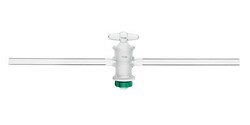 Chemglass Life Sciences Stopcock, Straight Bore, Glass Plug, Pressure, 4mm Bore, 17/40 Plug Size, 10mm OD Sidearms