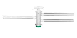 Chemglass Life Sciences Stopcock, Double Oblique, Glass Plug, Pressure, 4mm Bore, 16.2/56 Plug Size, 10mm OD Sidearms