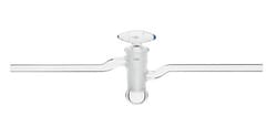 Chemglass Life Sciences Stopcock, Single Oblique, Hollow Glass Plug, High Vacuum, 2mm Bore, 12.6/40 Plug Size, 8mm OD Sidearms