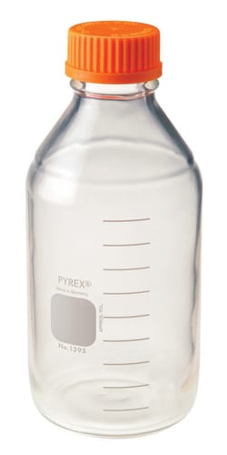 Chemglass Life Sciences Bottle, Media, 1000mL, GL-45 Screw Cap, Quantity: