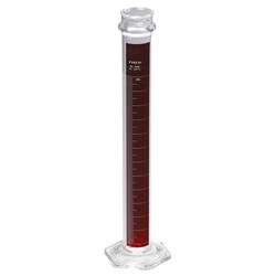 Chemglass Life Sciences Cylinder, 25mL, Red Stripe, Reinforcement Bead,