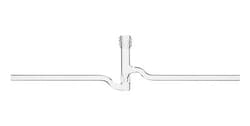 Chemglass Life Sciences&nbsp;Valve, Chem-Vac, Glass Portion Only, 180°, 0-4mm Bore, 13mm OD Barrel, 9mm X 1.5W Sidearm
