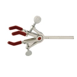 Chemglass Life Sciences Clamp, Three-Prong Extension, Open Yoke, Small, Dual Adjust, 6 1/2in OAL