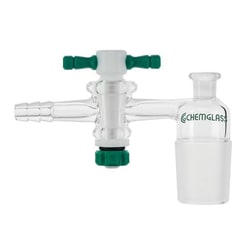 Chemglass Life Sciences Adapter, Outer to 24/25 Inner, Vacuum, Stopcock,