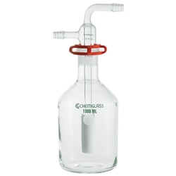 Chemglass Life Sciences Bottle, 1000mL, Gas Washing, Complete, 34/28, Extra Coarse Fritted Disc