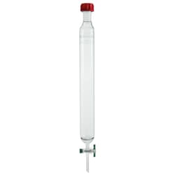Chemglass Life Sciences Column, Chromatography, 24/40 Outer Rodaviss Joint, 1in ID X 10in E.L., 2mm Stopcock