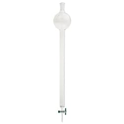 Chemglass Life Sciences Column, Chromatography, 24/40 Outer Joint, 250mL Reservoir, 1in ID X 12in E.L., 2mm Stopcock