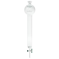 Chemglass Life Sciences&nbsp;Column, Chromatography, 35/20 Socket Joint, 250mL Reservoir, 1in ID X 12in E.L., 2mm Stpk