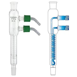 Chemglass Life Sciences Condenser, Reflux, 315mm, 24/40 Joint, Removable Hose Connections, 150mm Jacket Length