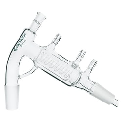 Chemglass Life Sciences Distilling Head, Short Path, Improved, 10/30 Thermometer Joint, 24/40 Lower Inner Joint, Approx. 195mm Width x 160mm Height