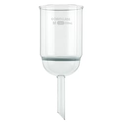 Chemglass Life Sciences 465mL Filter Funnel, Buchner, Extra Capacity, 100mm Height Above 80mm Coarse Frit