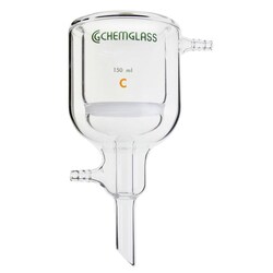 Chemglass Life Sciences 60mL Filter Funnel, Jacketed, Medium Frit