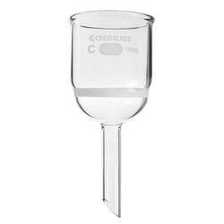 Chemglass Life Sciences&nbsp;350mL Filter Funnel, Buchner, 29/42 Lower Vacuum Assembly, Medium Frit