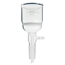 Chemglass Life Sciences 150mL Filter Funnel, Buchner, 29/26 Lower Vacuum Assembly, Medium Frit