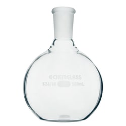 Chemglass Life Sciences 500mL Single Neck Flat Bottom Flask, 24/40 Outer Joint