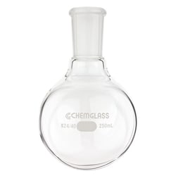 Chemglass Life Sciences 125mL Single Neck  Round Bottomed Flask, 24/40 Outer Joint