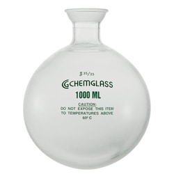 Chemglass Life Sciences 1000mL Single Neck  Round Bottomed Flask, 35/25 Socket Joint, Plastic Coated