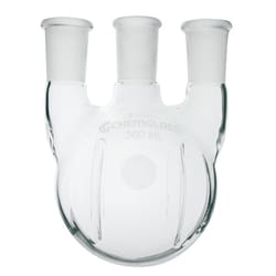 Chemglass Life Sciences Flask, Round Bottom, 500mL, Heavy Wall, 3-Neck,