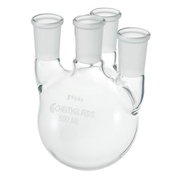 Chemglass Life Sciences Flask, Round Bottom, 250mL, Heavy Wall, 24/40 -