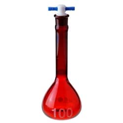 Chemglass Life Sciences&nbsp;25 +/- 0.08mL Capacity, #13 Stopper Size, Orange Stopper Handle Color, Approx 131mm Height with Stopper