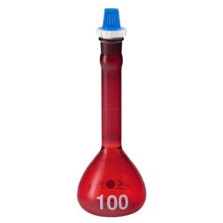 Chemglass Life Sciences Volumetric Flask, 1000 +/- 0.30mL Capacity, #22 Stopper Size, Approx 350mm Height with Stopper