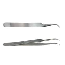 Chemglass Life Sciences&nbsp;Stainless Steel Forceps/Tweezers, Curved, 4.5