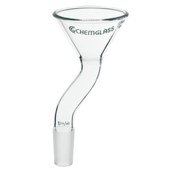 Chemglass Life Sciences 75mm Powder Funnel, Offset, 24/40 Inner Joint, C to C Offset is 30mm