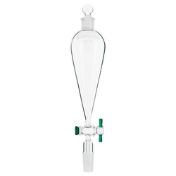 Chemglass Life Sciences 250mL Separatory Funnel, Squibb, 24/40 Joint Size, 4mm Stpk