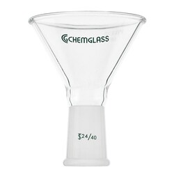 Chemglass Life Sciences Funnel, Powder, 50mm, 14/20 Outer