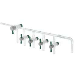 Chemglass Life Sciences 4-Place Gas Manifold, PTFE Stpk