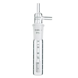 Chemglass Life Sciences Midget Impinger, Plain Top, Fritted Tube, Graduated,