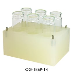 Chemglass Life Sciences Collection Vial Rack Only, 6-Place, Bill-Board,