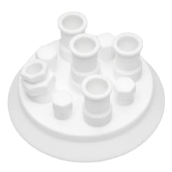Chemglass Life Sciences 9-Neck PTFE Reaction Vessel Lid, 150mm, 24/40 Outer, 102mm Overall Height