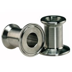 Chemglass Life Sciences Adapter, 1" Beaded Pipe to 1" Sanitary, 316L Stainless