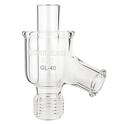 Chemglass Life Sciences Glass Body Only, Zero Dead Space Drain Valve, 2"