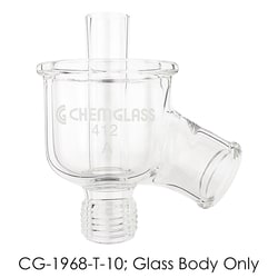 Chemglass Life Sciences&nbsp;Glass Body Only, Large Zero Dead Space Drain Valve, 3