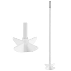 Chemglass Life Sciences Stirring Shaft, PTFE Covered SS, 625mm OAL, 4-Blade, 127mm OD Blades, High Viscosity Style, Fits 3-5L Reactors