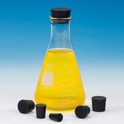 Chemglass Life Sciences Solid Rubber Stopper, #00, Black, Quantity: Pack
