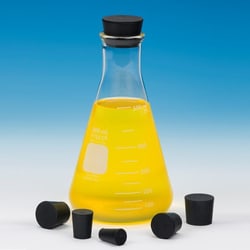 Chemglass Life Sciences Solid Rubber Stopper, #13-1/2, Black, Quantity: