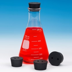 Chemglass Life Sciences Rubber Stopper, #2, Two Holes, Black, Quantity: