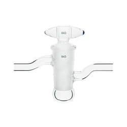 Chemglass Life Sciences&nbsp;Stopcock, Single Oblique, Glass Plug, High Vacuum, 4mm Bore, 17.35/50 Plug Size, 10mm OD Sidearms