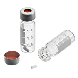 Chemglass Life Sciences 12mm x 32mm Clear Vial, 2ml, Graduated, Silver Aluminum Crimp Top