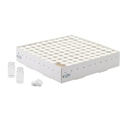 Chemglass Life Sciences Storage Vial, 20mL, Complete, Clear, 28 x 57mm, 24-400 White Solid Cap, with Bonded Silicone/PTFE Liner