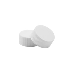 Chemglass Life Sciences Cap, White, Solid Top, 24-400, with 0.125" PP/PTFE/Silicone