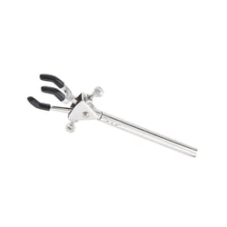 Chemglass Life Sciences Clamp, Medium, Three-Prong, Dual Adjust, Stainless Steel