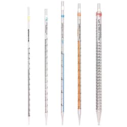 Chemglass Life Sciences Pipet, Serological, 5mL, 340mm, Color Coded Blue, Individually Wrapped, Sterile