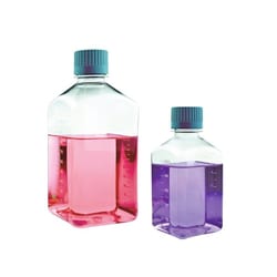 Chemglass Life Sciences Bottle, Media, 500mL, Square, PETG, Sterile, 8/Pk, 24/Case