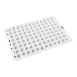 Chemglass Life Sciences 0.2mL 96-Well PCR Plate, White, No Skirt, H1 Notch,