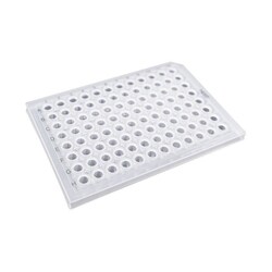 Chemglass Life Sciences&nbsp;0.2mL 96-Well PCR Plate, Semi-Skirt, Clear, A12 Notch - ABI Equivalent, 25/Pack